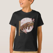 T-shirt Mignons Panda Rouge Nap Lazy Dormir (Devant)