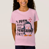 T-Shirt Mignons Penguins J'Aime Vraiment Les Pingouins D'A (Devant)