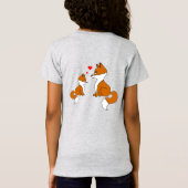 T-Shirt Mignons renards aux coeurs, dessinés à la main (Dos)