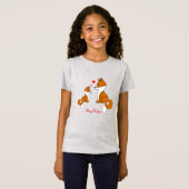 T-Shirt Mignons renards aux coeurs, dessinés à la main (Devant entier)