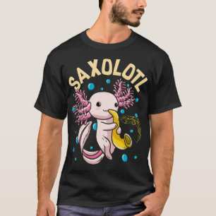 T-shirt Mignons Saxolotl Adorable Axolotl Jouant Le Sx