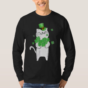 T-shirt Mignons Shamrocks Amoureux de les chats Jour de la