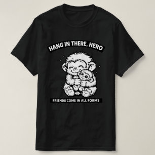 T-shirt Mignons singes s'étreignant, les amis se présenten