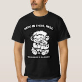 T-shirt Mignons singes s'étreignant, les amis se présenten (Devant)