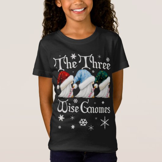 T-Shirt Mignons Trois Gnomes Sages Pour Hanoukka Ou Funny  (Devant)