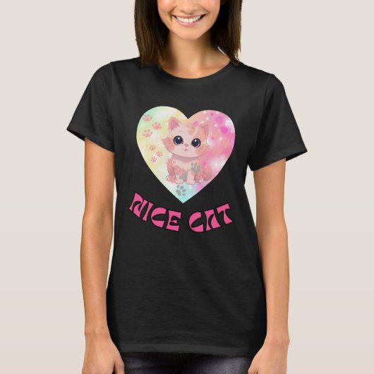 T-shirt Mignons yeux pour chatte sympa (Devant)