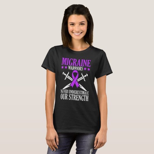 T-shirt Migrane Warriors Never Underestimate Our Strength (Devant entier)
