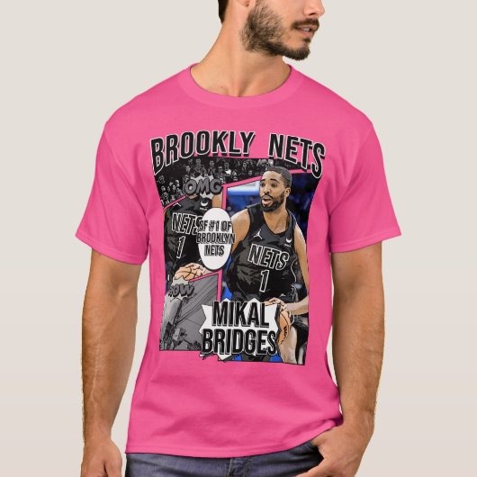T-shirt Mikal Bridges Basketball Art Nets 1 (Devant)