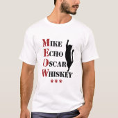 T-shirt Mike Echo Oscar Whiskey MEOW Cat (Devant)