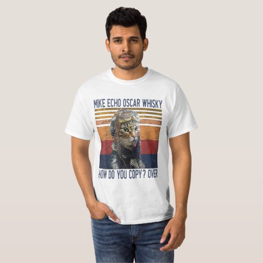 T-shirt Mike Echo Oscar Whisky Comment Copier Pilote Kitty (Devant entier)