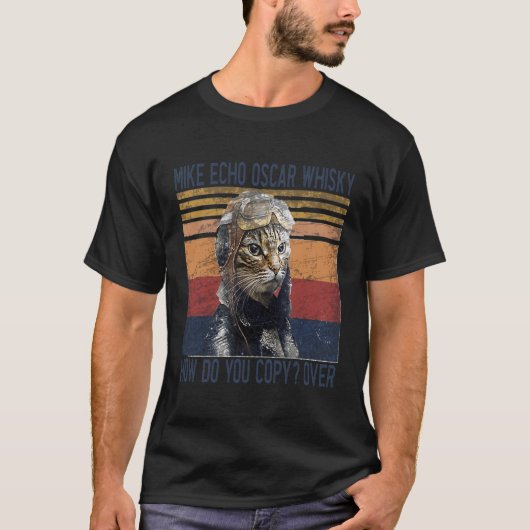 T-shirt Mike Echo Oscar Whisky Comment Copier Pilote Kitty (Devant)
