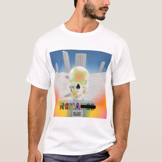 T-shirt Mikitiez Dreamer crâne tatto arc-en-ciel plage ros (Devant)