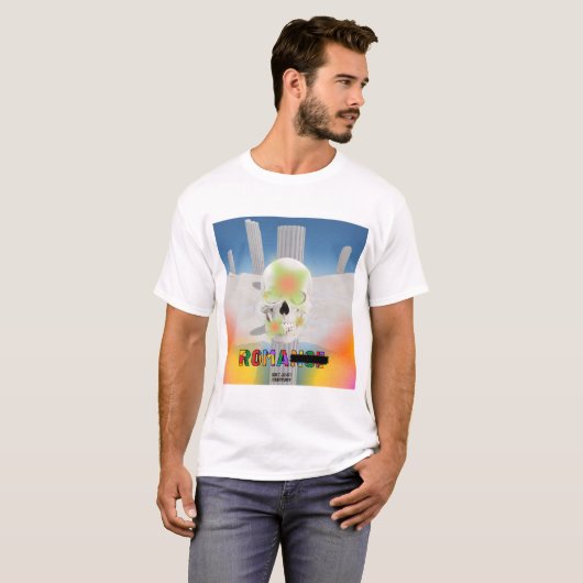 T-shirt Mikitiez Dreamer crâne tatto arc-en-ciel plage ros (Devant entier)