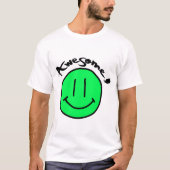 T-shirt Mikitiez face souriante école été printemps vert (Devant)