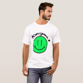 T-shirt Mikitiez face souriante école été printemps vert (Devant entier)