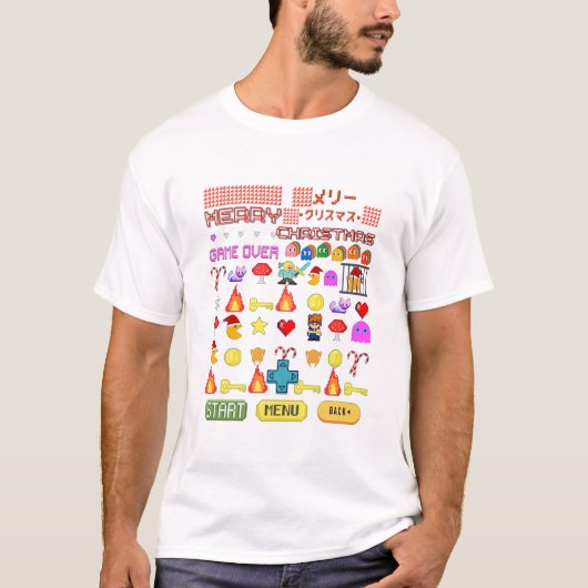 T-shirt Mikitiez fête Noël jeu vidéo cutepenguin (Devant)