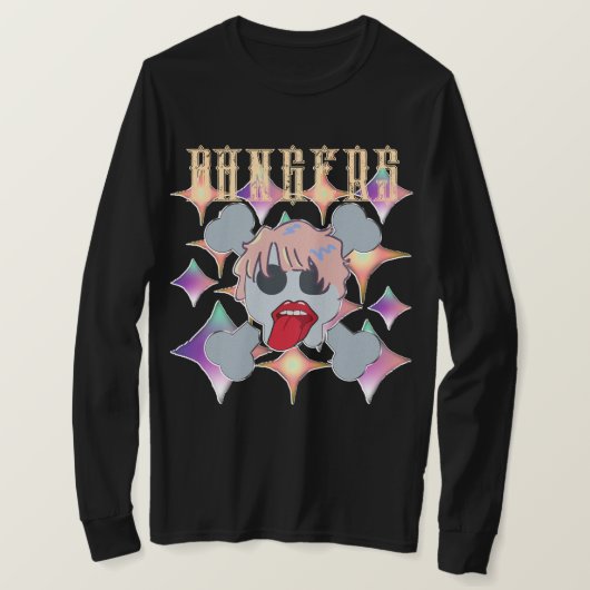 T-shirt Mikitiez rock star crâne rouge anniversaire redlip (Design devant)