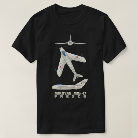 T-shirt Mikoyan MiG17 Fresco Russian Fighter Jet Plane Dia (Design devant)