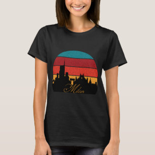 T-shirt Milan Duomo Rétro Synthwave Voyage