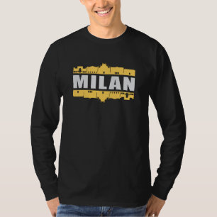 T-shirt Milan Italie City Skyline Cityscape Funny Cadeau