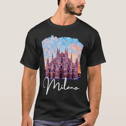 T-shirt Milan Italie Peinture Souvenir (Devant)