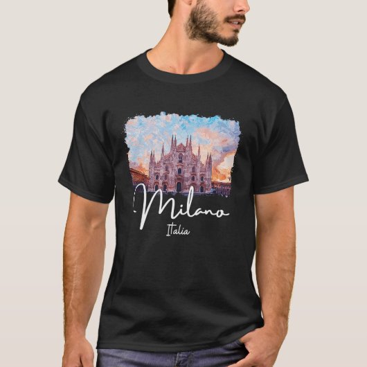 T-shirt Milan Italie Peinture Souvenir 1 (Devant)