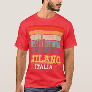 T-shirt Milan Italie Retro Vintage Sunset Skyline Milano P
