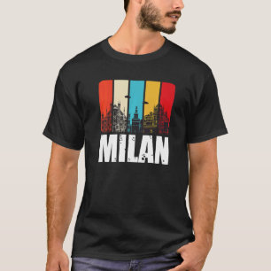 T-shirt Milan Skyline Rétro Italie Depuis le Nord Italie M