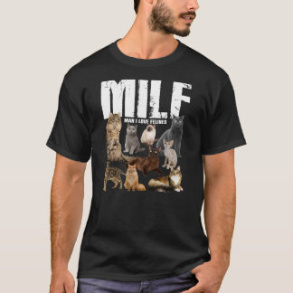 T-shirt MILF Homme J'aime Felines Fundy Chats Filles Femme