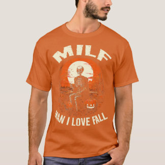 T-shirt MILF Man I Love Automne Squelette Citrouille Autom