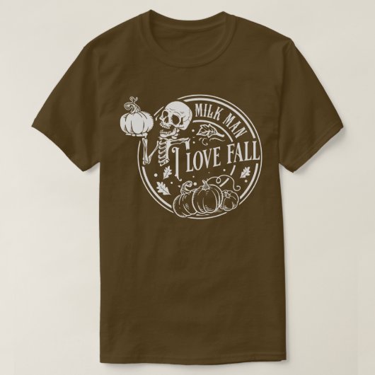 T-shirt MILF Man I Love Fall Funny Éffrayant Skeleton Citr (Design devant)