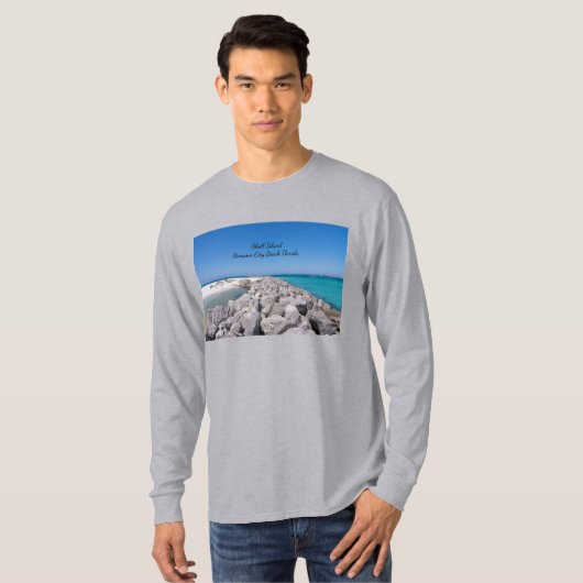 T-shirt Milieu De L'Île Shell Jetty Mens Long Sleeve (Devant entier)