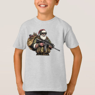 T-shirt Militaire amusant/Père Noël de Noël