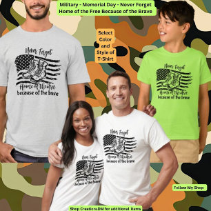 T-shirt Militaire - Jour commémoratif N'oubliez jamais lib