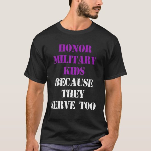 T-shirt Militaire Mois Enfant Purple Up Honor (Devant)