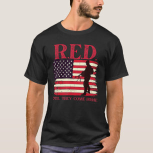 T-shirt Militaire rouge vendredi jusqu'à ce qu'ils rentren