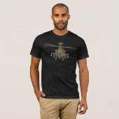 T-shirt Militaires impressionnants d'hélicoptère d'Apache (Devant entier)
