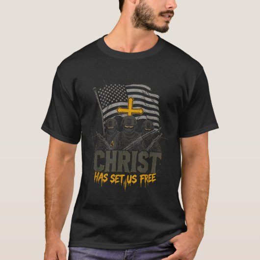 T-shirt Military Christian Design Soldier Army Prayer Fait (Devant)