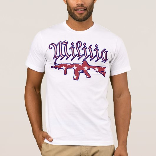 T-shirt Militia Declaration Tee, Patriotic America Shirt (Devant)