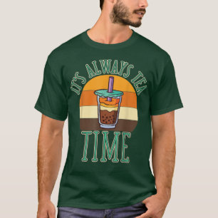 T-shirt Milk tea time noir tapioca boisson bubble café thé