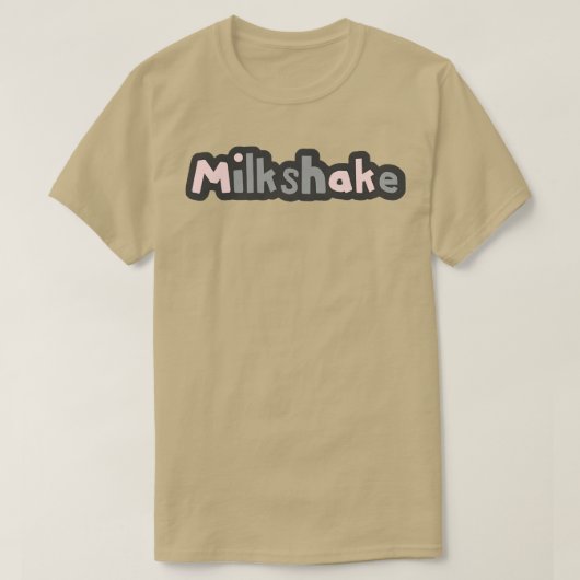 T-shirt Milkshake rose fraise Typographie gris ultime (Design devant)