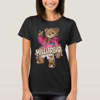 T-shirt MILLIARBÄR Streetwear | Pink Bomber Graffiti Teddy