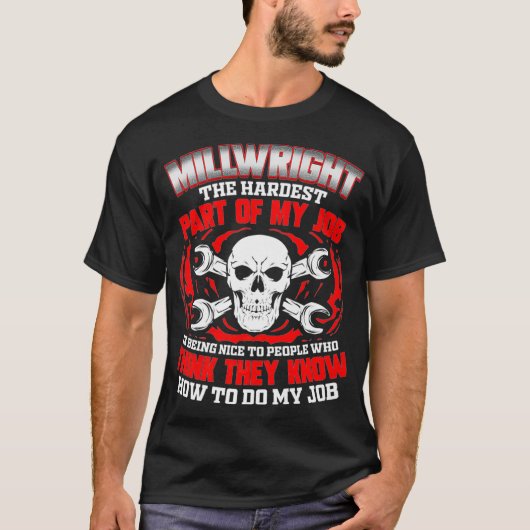 T-shirt Millwright Skull Premium (Devant)