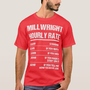 T-shirt Millwright Taux horaire drôle Cadeau d'anniversair