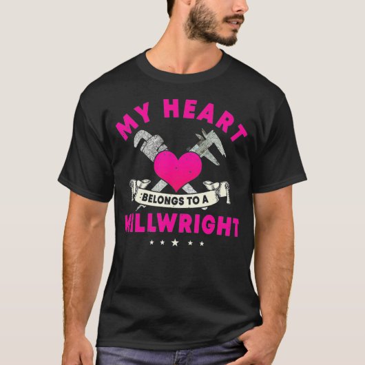T-shirt Millwright Wife Image On Back Of Clothing Premium (Devant)