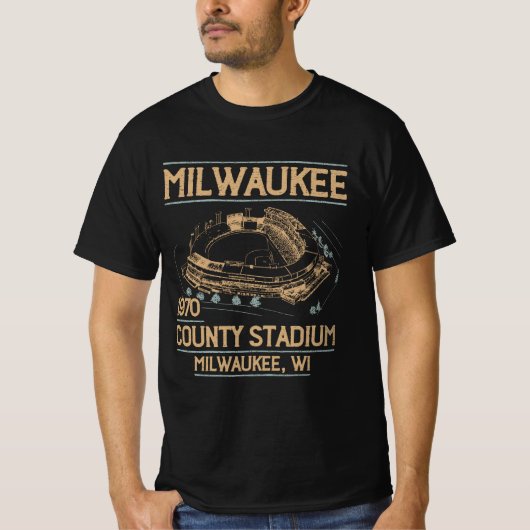 T-shirt Milwaukee County Stadium 1970 (Devant)