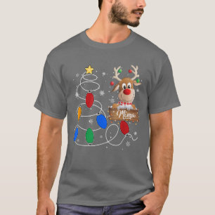 T-shirt Mima Reindeer Lights Christmas Tree mignonne Chris