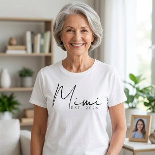 T-shirt Mimi classique année EST écriture simple pour fami