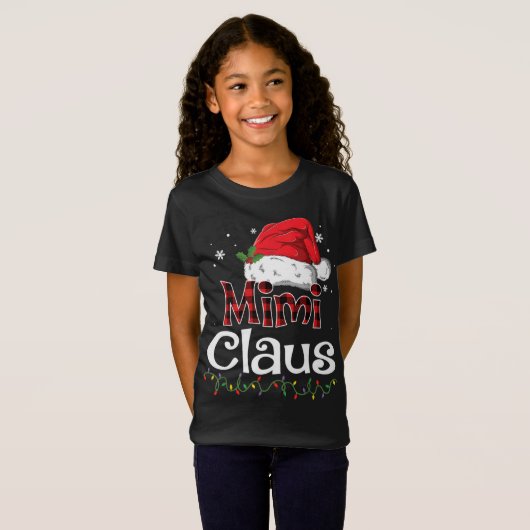 T-Shirt Mimi Claus Père Noël Rouge Buffle de Noël (Devant entier)