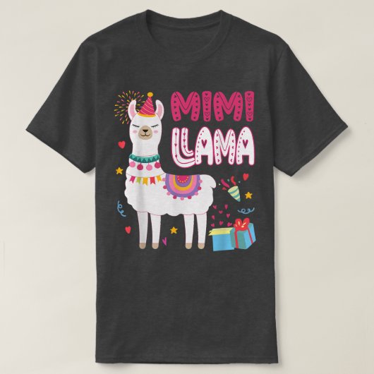 T-shirt Mimi Lama Grand-mère d'un garçon d'anniversaire Fi (Design devant)
